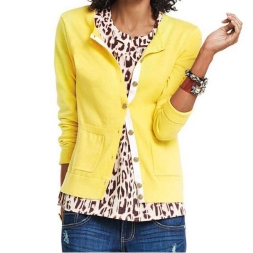 CAbi | Belle Cardigan Sweater Love Carol Lace Trim 100% Cotton
